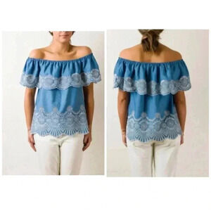 💥Fever Embroidery detailed work Off Shoulder Top M